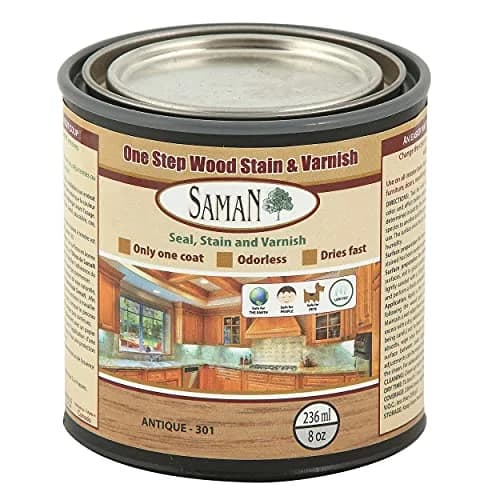 SamaN Interior One Step Wood Seal, Stain & Varnish 8 oz | Odorless Oil-Based Protection for Furniture & Wood thumbnail 1