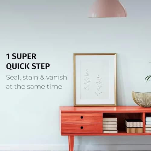 SamaN Interior One Step Wood Seal, Stain & Varnish 8 oz | Odorless Oil-Based Protection for Furniture & Wood thumbnail 6