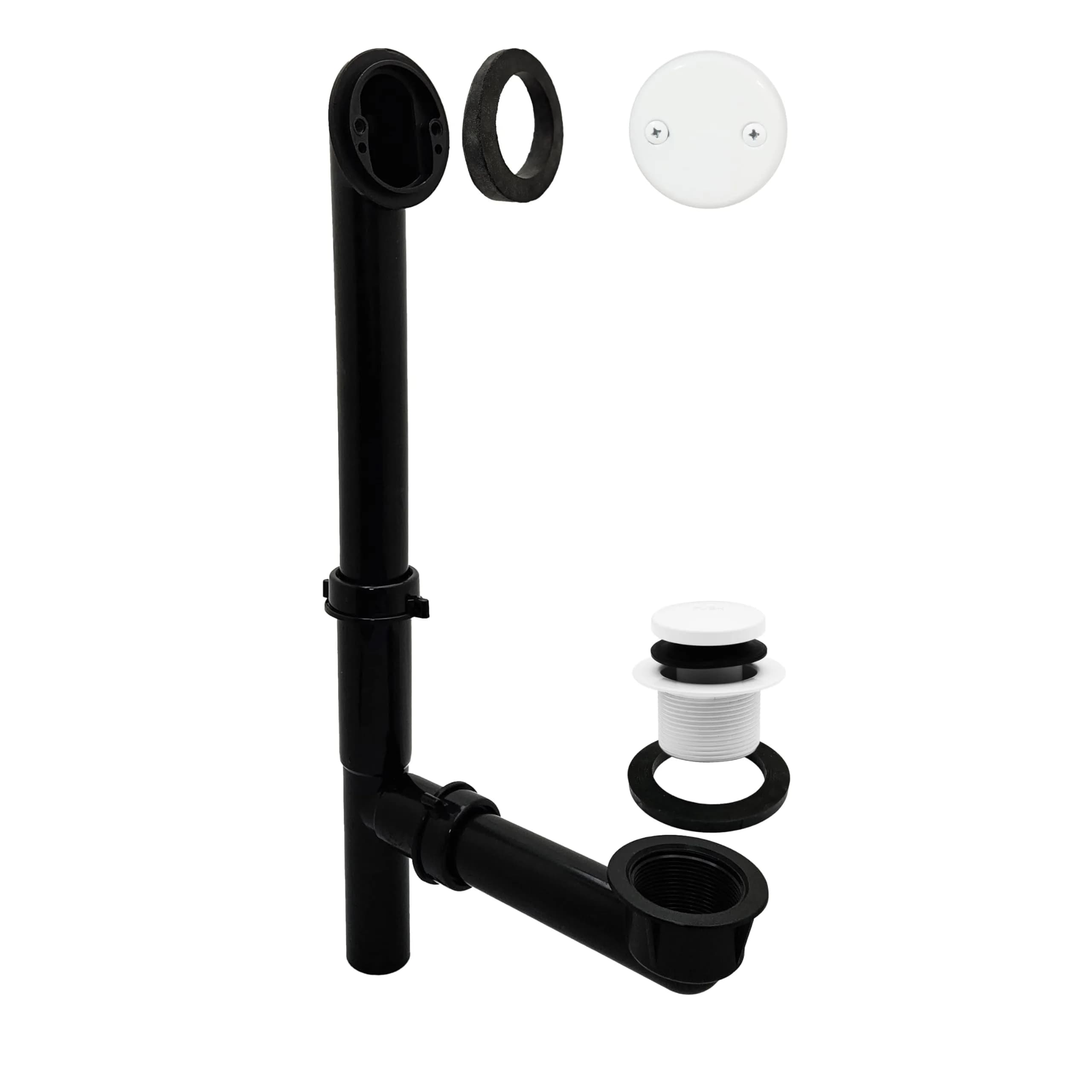 Westbrass 593144-50 Tubular Tip-Toe Bath Waste Drain Kit 1-1/2" Powder Coat White | ADA Approved — Powder Coat White