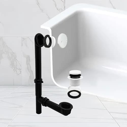 Westbrass 593144-50 Tubular Tip-Toe Bath Waste Drain Kit 1-1/2" Powder Coat White | ADA Approved thumbnail 9