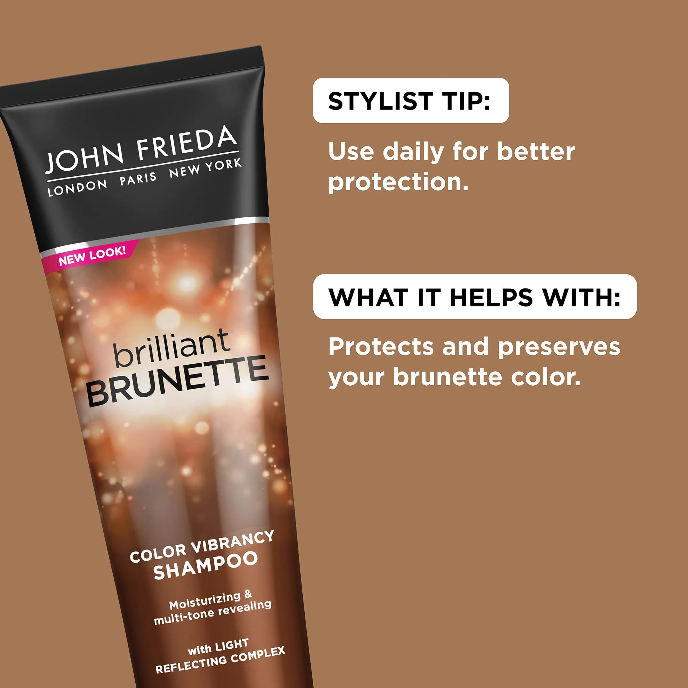 John Frieda Brilliant Brunette Color Boosting Shampoo 500ml (16.9 Fl Oz) | Enhances and Protects Multi-Dimensional Tones - view 2