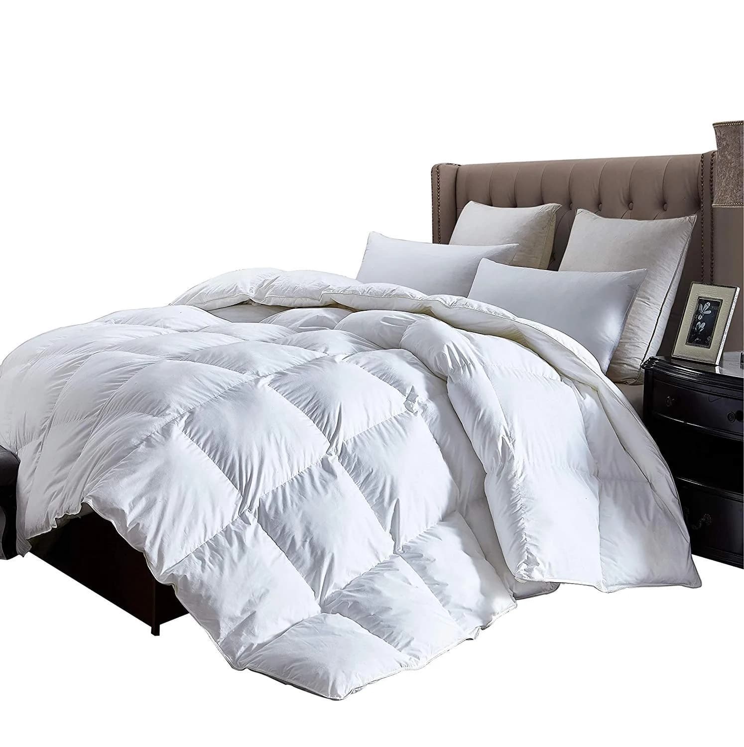 Egyptian Cotton Factory Store Full/Queen Size Lightweight Goose Down Comforter | Summer Weight, 40 oz Fill, Egyptian Cotton, White