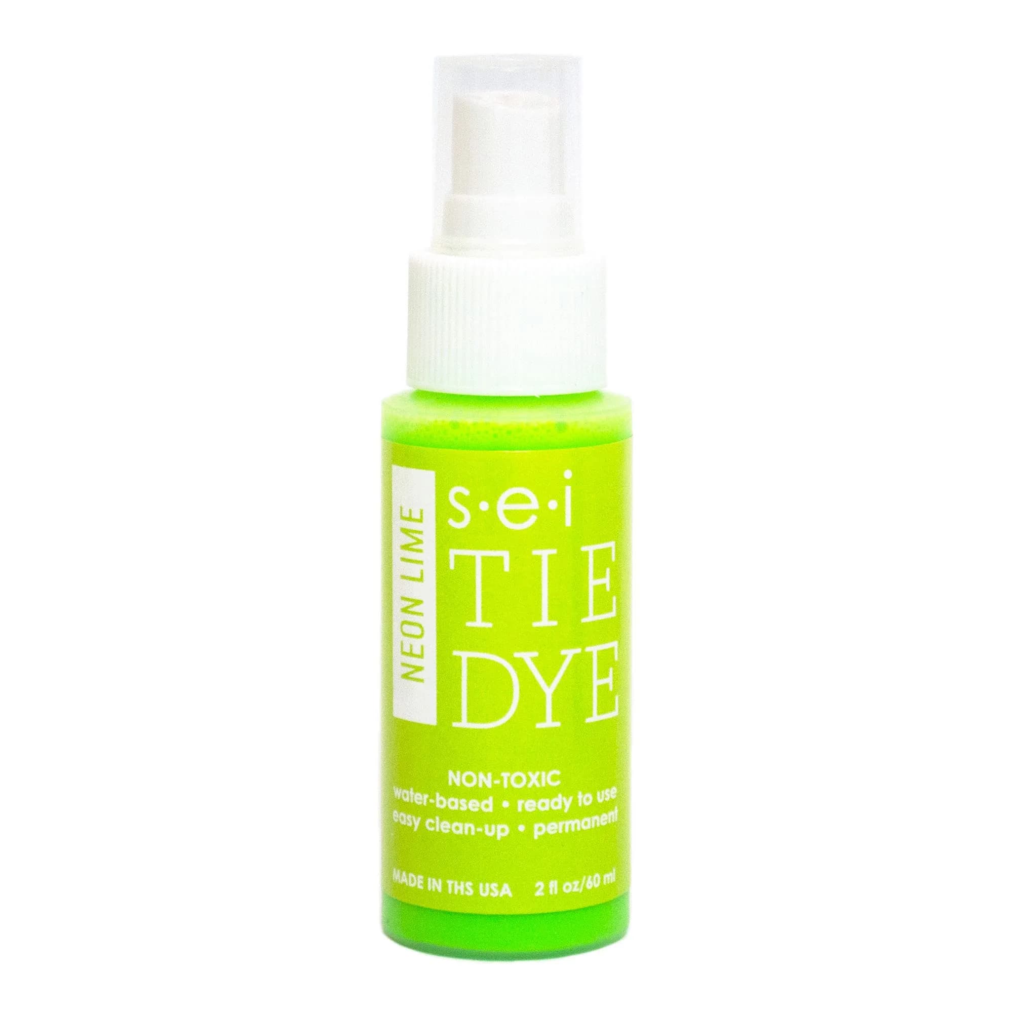 S·E·I Neon Lime Tie Dye Spray Bottle 59ml (2 fl oz) | Permanent Clothing Dye for DIY Projects - main product image