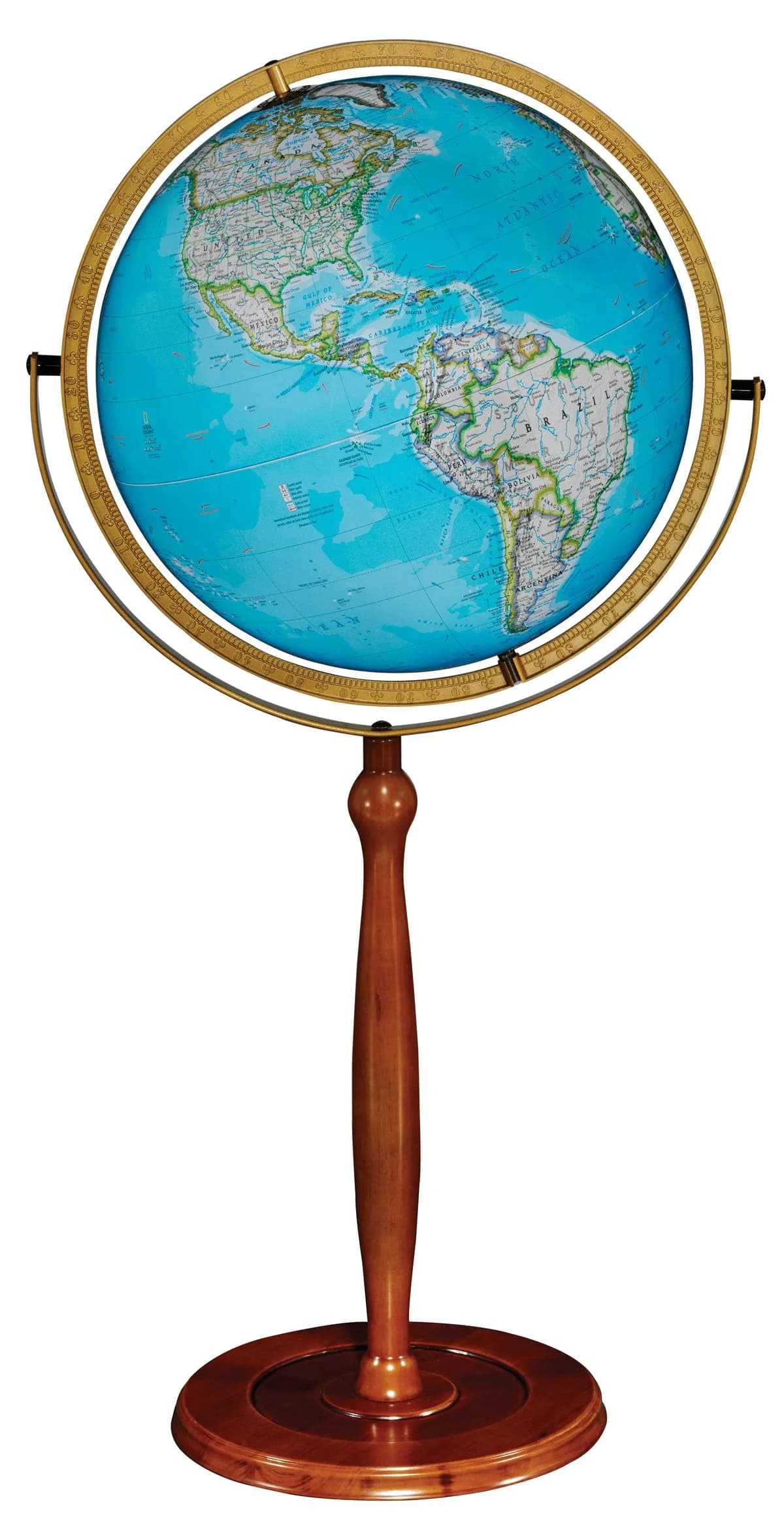 Replogle Chamberlin Illuminated Globe 16" Diameter | Classic Topographic Design with Bright LED Lights