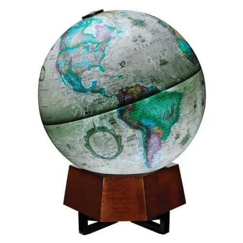 Replogle Globes Beth Sholom Globe 12" Illuminated Antique Ocean Globe on Walnut Stand | School & Home Decor thumbnail 3