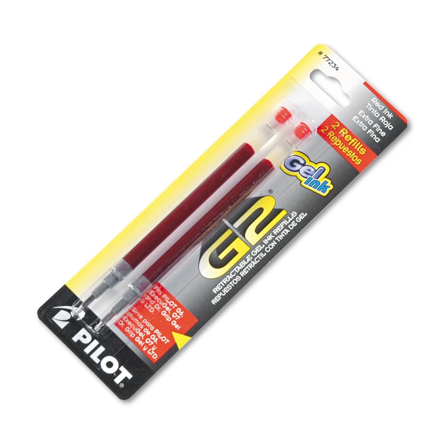 Pilot G2 Gel Ink Refills Extra Fine Point 0.5 mm | Red, Pack of 2, Compatible with Pilot Gel Pens