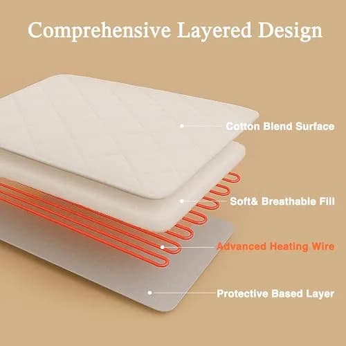 Beautyrest Cotton Blend Heated Mattress Pad Secure Comfort Technology - King, White | 5-Setting Heat, Deep Pocket thumbnail 7