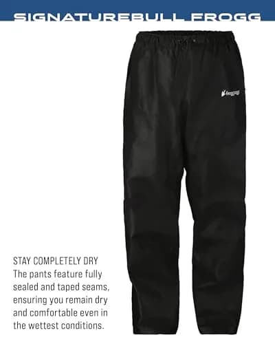 FROGG TOGGS Men's Bull Frogg Waterproof Rain Pant, Large | Breathable, Wind-Resistant, Fully Taped Seams thumbnail 5
