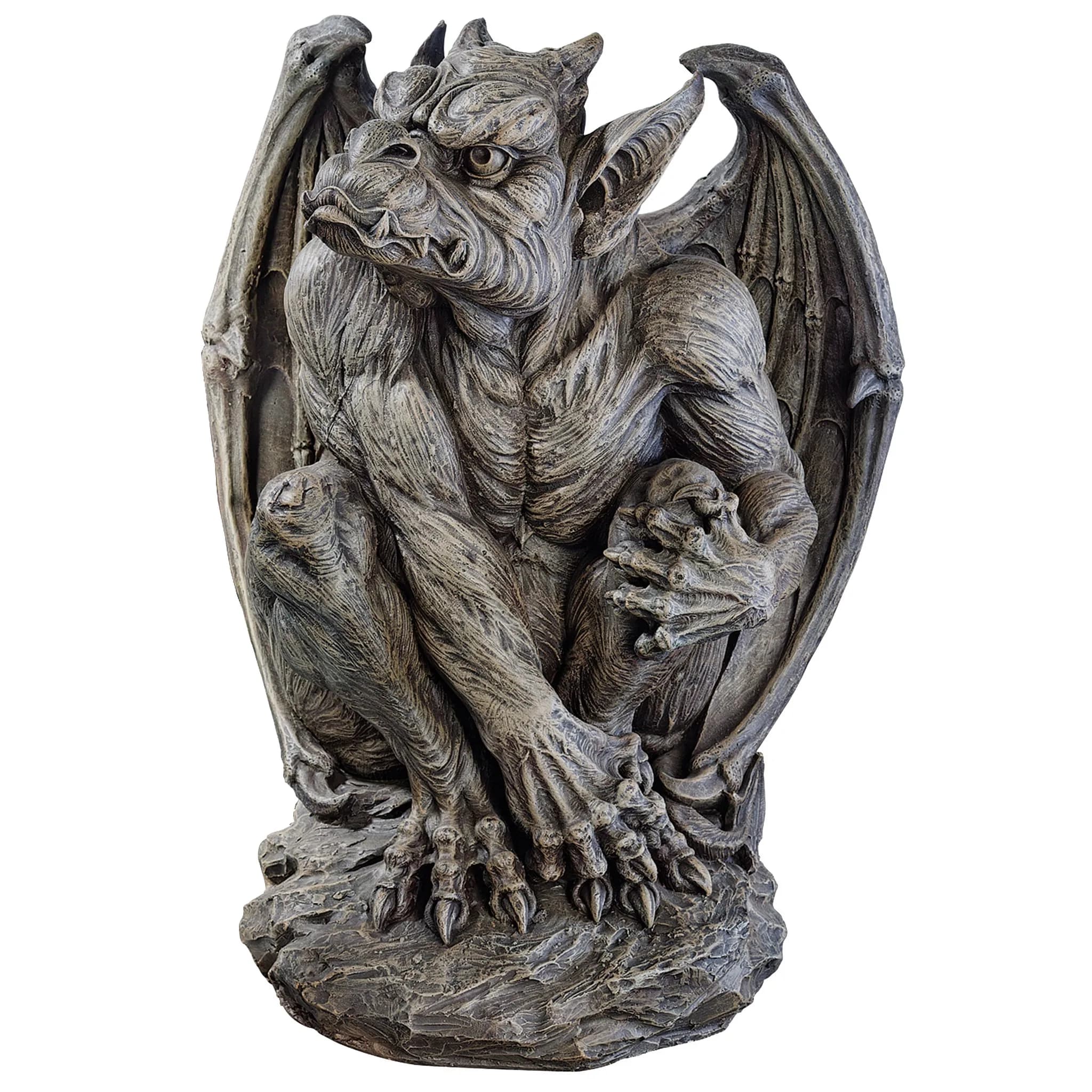 Design Toscano JE11211701 Silas The Sentry Gargoyle Indoor/Outdoor Gothic Decor Statue, 24 Inches Tall | Handcast Polyresin, Grey Stone Finish