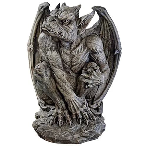 Design Toscano JE11211701 Silas The Sentry Gargoyle Indoor/Outdoor Gothic Decor Statue, 24 Inches Tall | Handcast Polyresin, Grey Stone Finish thumbnail 1
