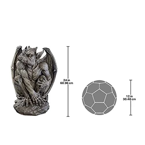 Design Toscano JE11211701 Silas The Sentry Gargoyle Indoor/Outdoor Gothic Decor Statue, 24 Inches Tall | Handcast Polyresin, Grey Stone Finish thumbnail 5