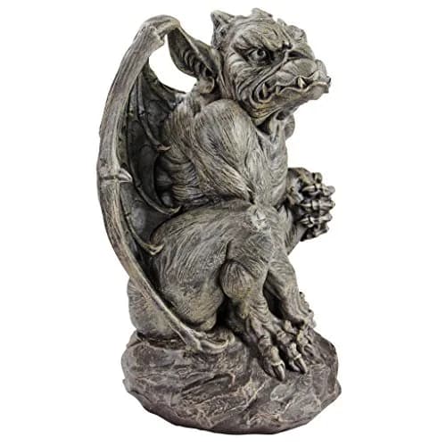 Design Toscano JE11211701 Silas The Sentry Gargoyle Indoor/Outdoor Gothic Decor Statue, 24 Inches Tall | Handcast Polyresin, Grey Stone Finish thumbnail 2