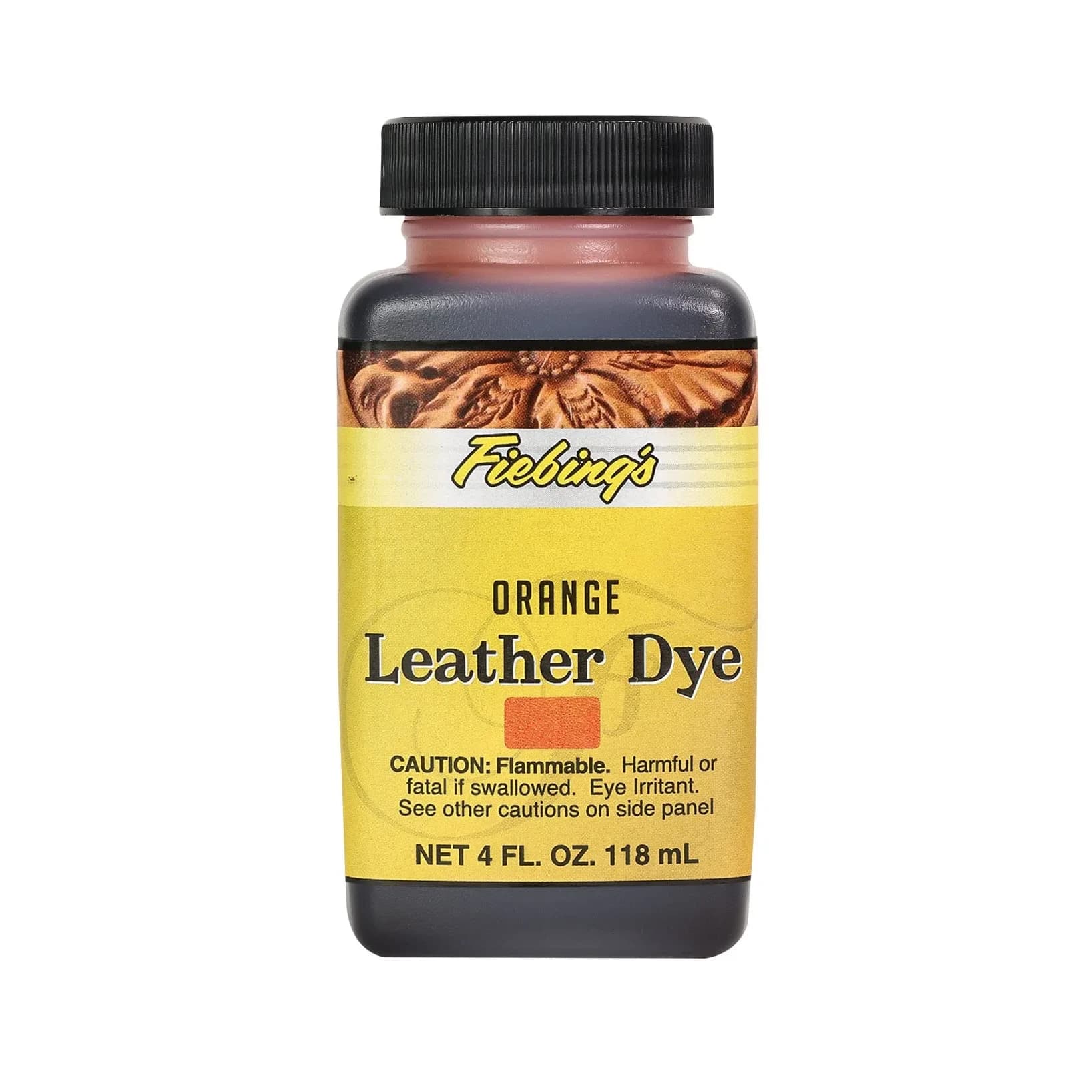 Fiebing's Orange Leather Dye 118ml (4 fl oz) - Alcohol-Based Penetrating Dye for Leather & Wood - main product image