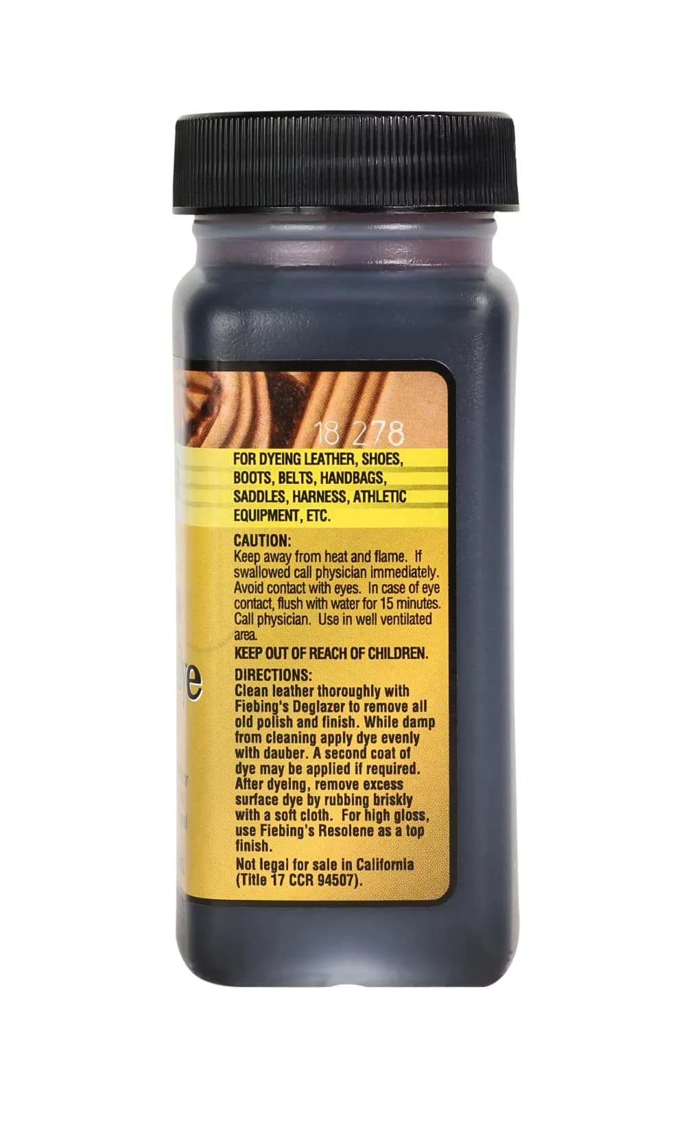 Fiebing's Orange Leather Dye 118ml (4 fl oz) - Alcohol-Based Penetrating Dye for Leather & Wood - view 2