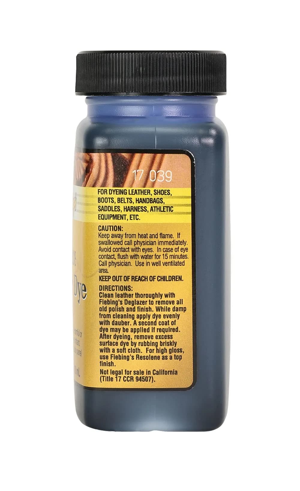 Fiebing's Light Blue Leather Dye 118ml (4 fl oz) - Alcohol-Based Penetrating Dye - view 2