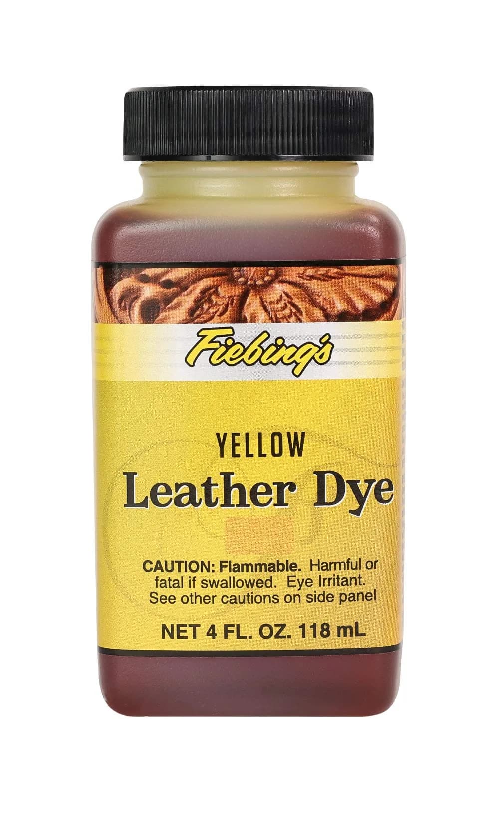 Fiebing's Yellow Leather Dye 118ml (4 fl oz) - Alcohol-Based Penetrating Dye for Leather & Wood - main product image