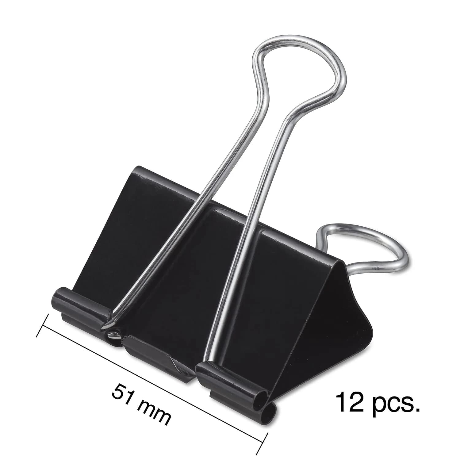 Staples Large Binder Clips 1" Capacity, Black, 12 Pack | Strong Hold Clips for Office Filing & Paper Bundles - view 4