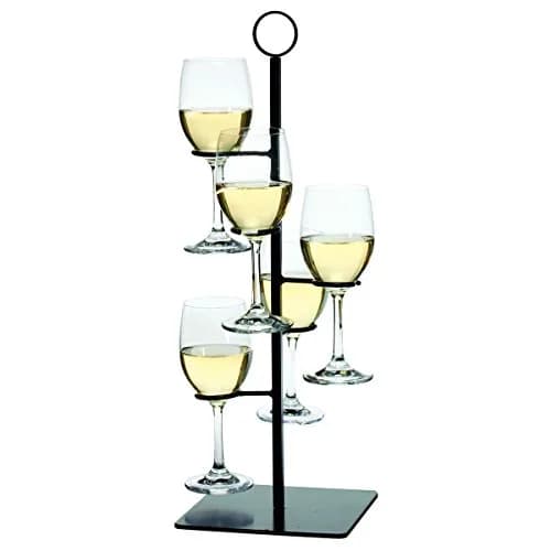 Oenophilia Amelia Flight Wine Server 5-Stem | Cascading Steel Design for Wine Flights thumbnail 1