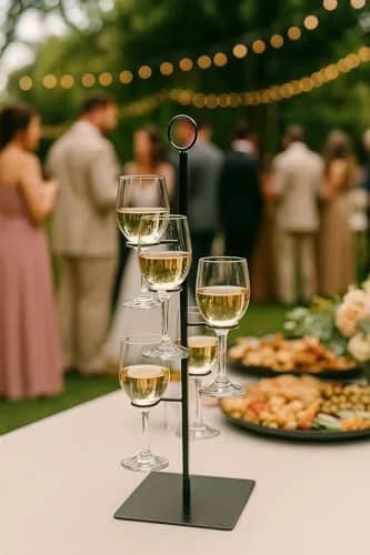 Oenophilia Amelia Flight Wine Server 5-Stem | Cascading Steel Design for Wine Flights thumbnail 3
