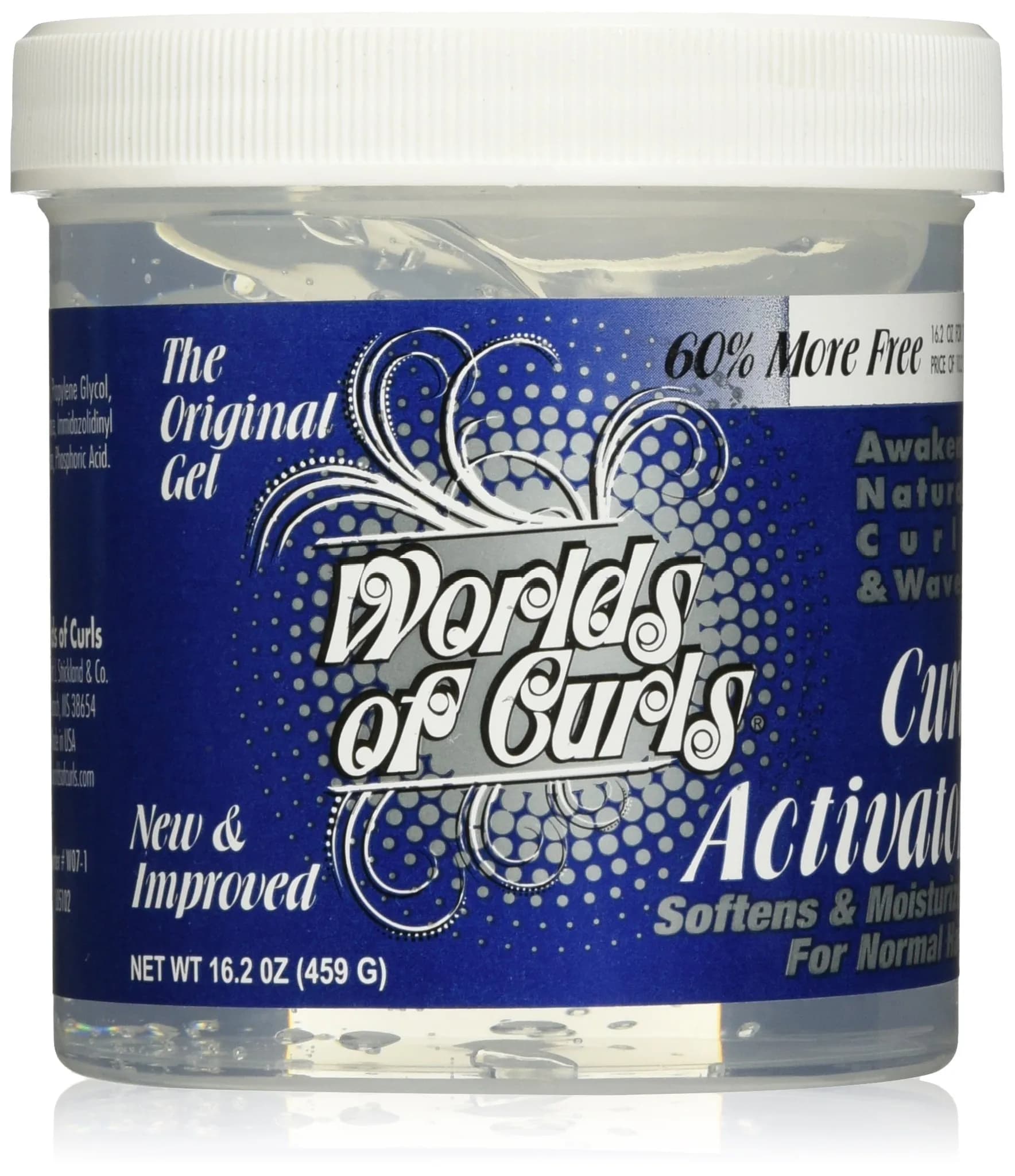 Worlds Of Curls Curl Activator Regular Gel, 16.2 Ounce | Defines & Controls Curls, Moisturizes & Prevents Frizz — Regular Hair