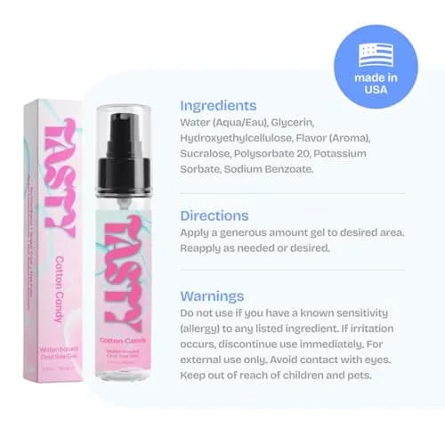 IntiMD Tasty Cotton Candy Water Based Flavored Edible Play Oral Gel, 2 oz | Candy-Inspired Sensual Flavor, Safe & Vegan thumbnail 9