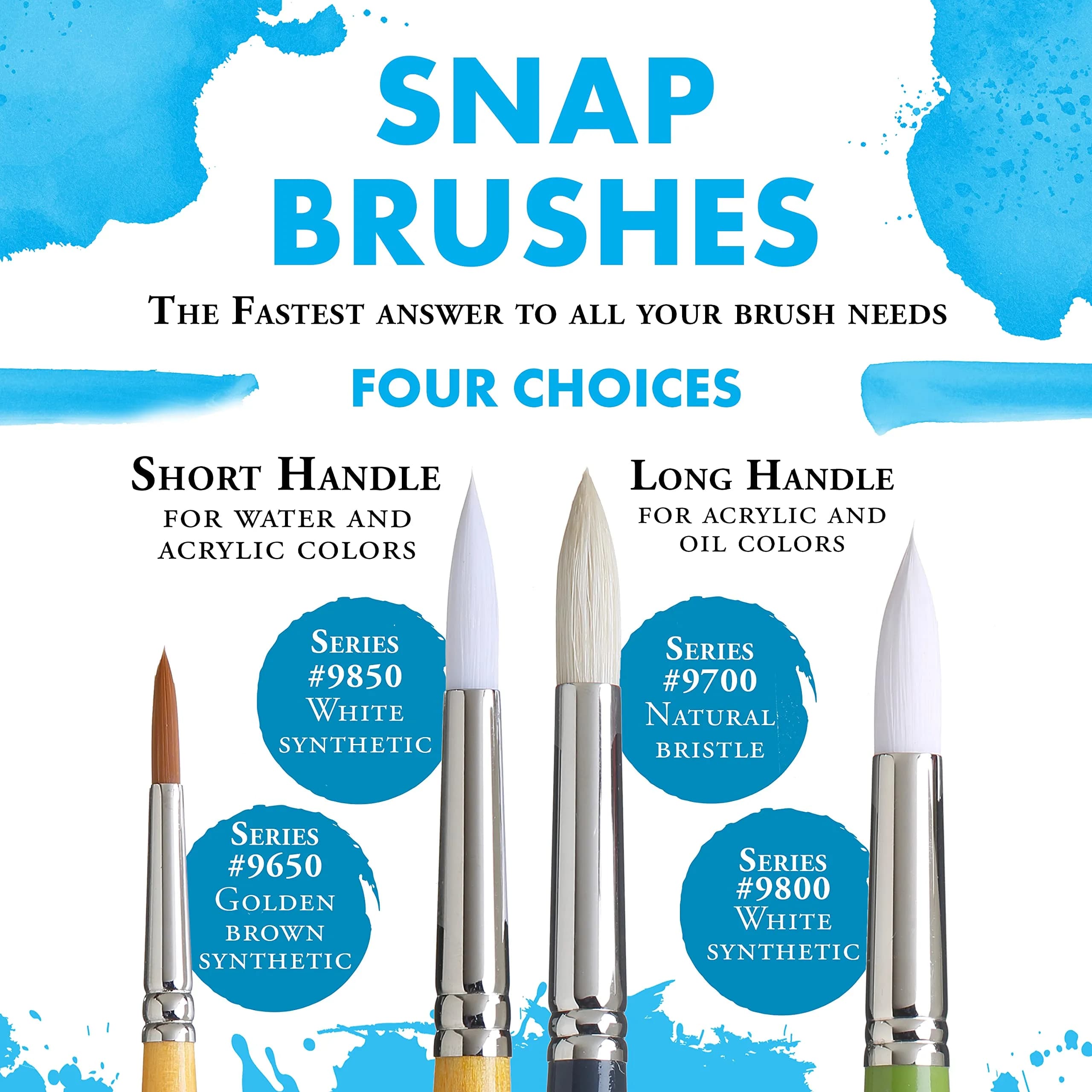 Princeton Art & Brush Company Taklon Round 4 Snap Brush, White | Artist Quality Synthetic Bristle for Watercolor & Acrylics - view 2