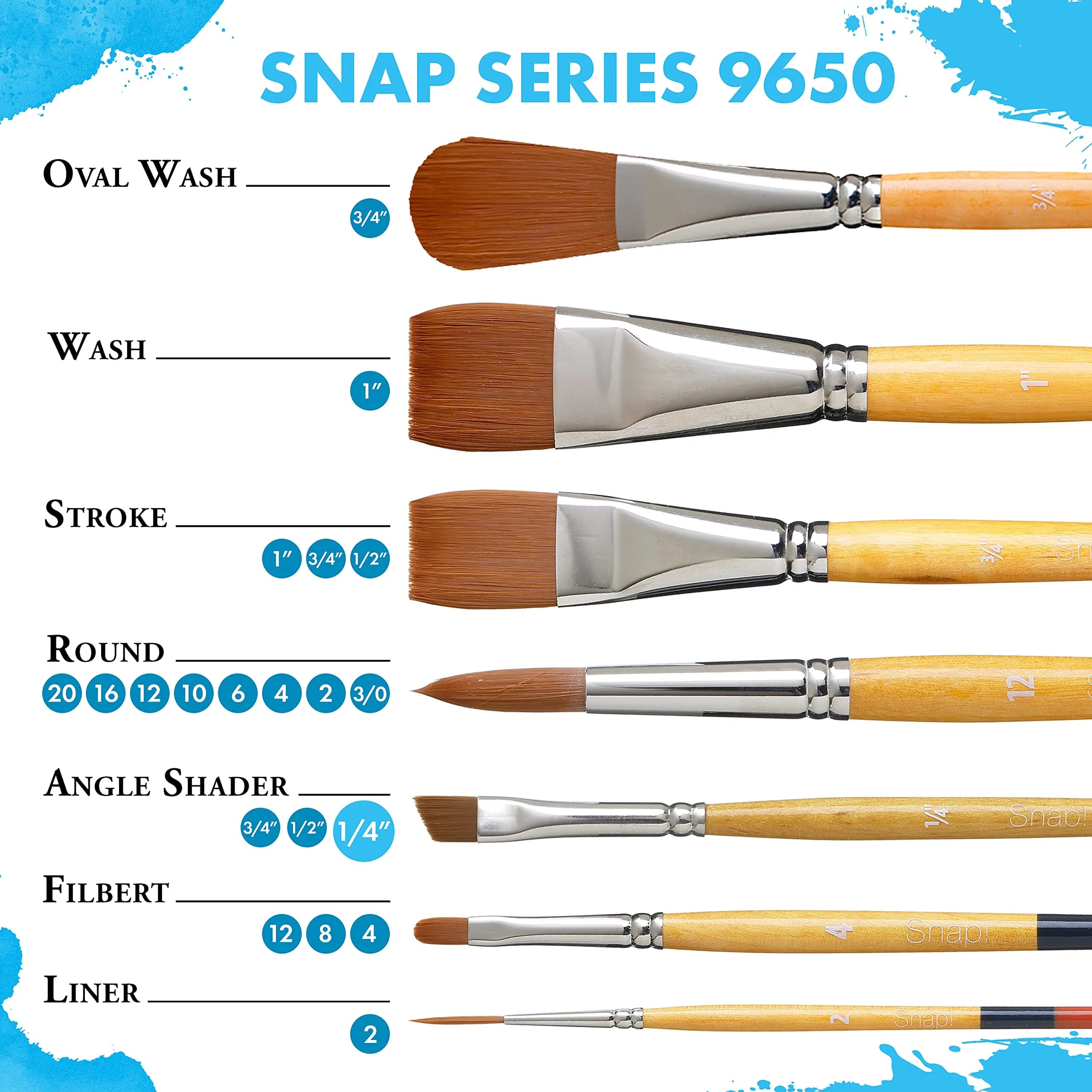 Princeton Art & Brush Company Taklon Round 4 Snap Brush, White | Artist Quality Synthetic Bristle for Watercolor & Acrylics - view 3