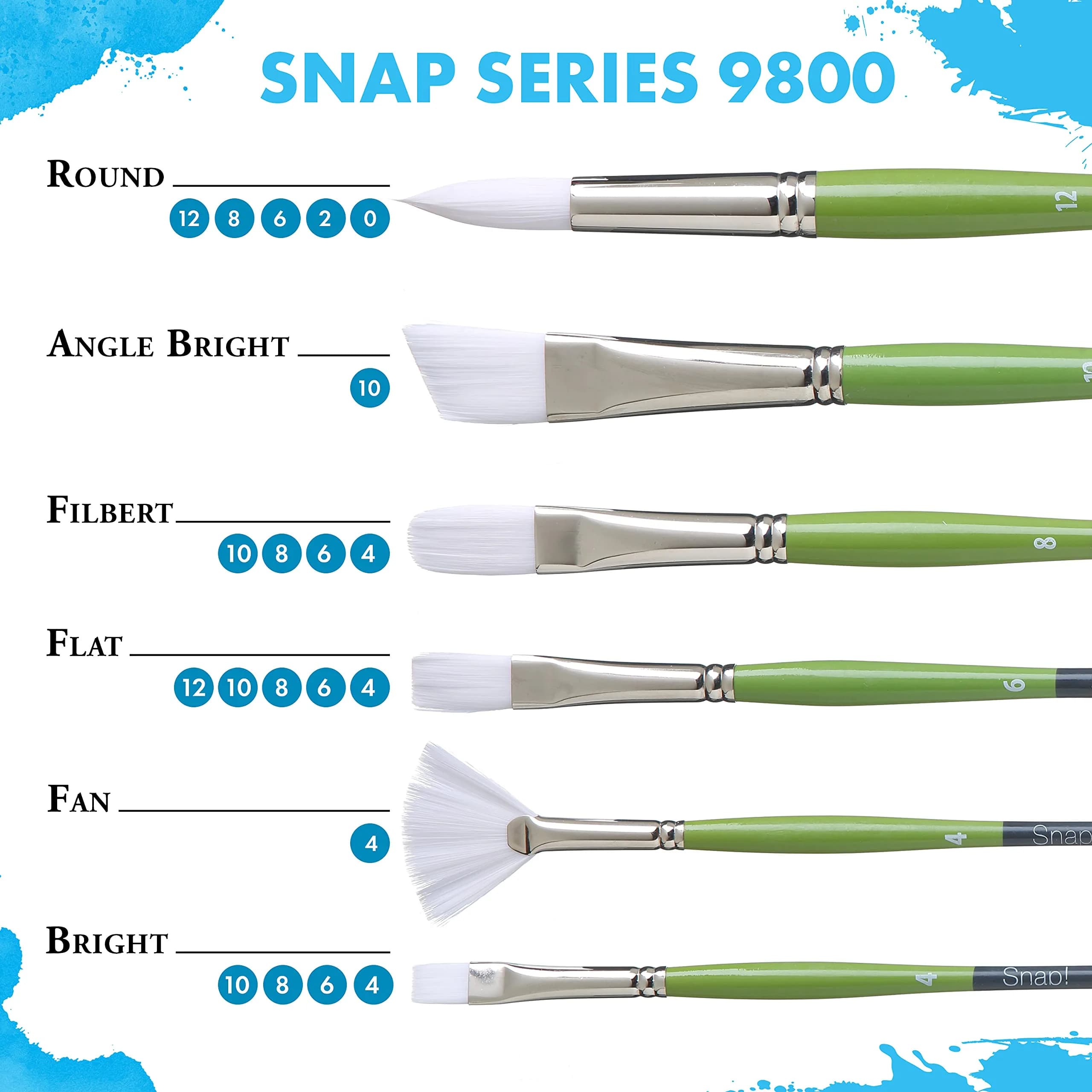 Princeton Snap! Round Paintbrush Size 12 | Synthetic Taklon Bristles for Watercolor & Acrylics - view 5