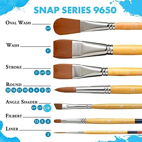 Princeton Snap! Round Paintbrush Size 12 | Synthetic Taklon Bristles for Watercolor & Acrylics thumbnail 3