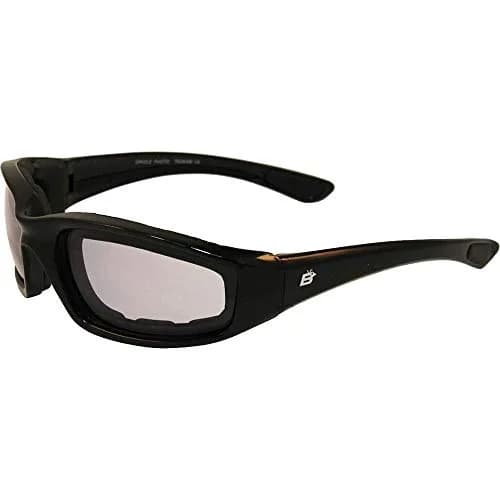 Birdz Eyewear Oriolephoto Padded Motorcycle Goggles (Black Frame/Clear-Smoke Lens, 54mm) | Photochromic Anti-Fog thumbnail 1