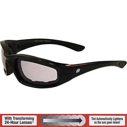 Birdz Eyewear Oriolephoto Padded Motorcycle Goggles (Black Frame/Clear-Smoke Lens, 54mm) | Photochromic Anti-Fog thumbnail 3