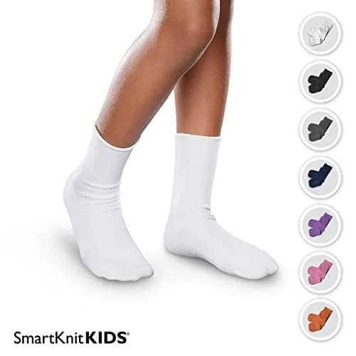 SmartKnitKIDS Seamless Socks for Sensory Issues | Made in USA, Knee Length, Black thumbnail 3