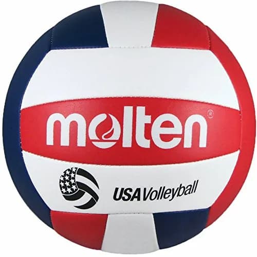 Molten Recreational Volleyball Red/White/Blue | Soft PU Cover, Official Size & Weight (65-67cm, 260-280g) thumbnail 1