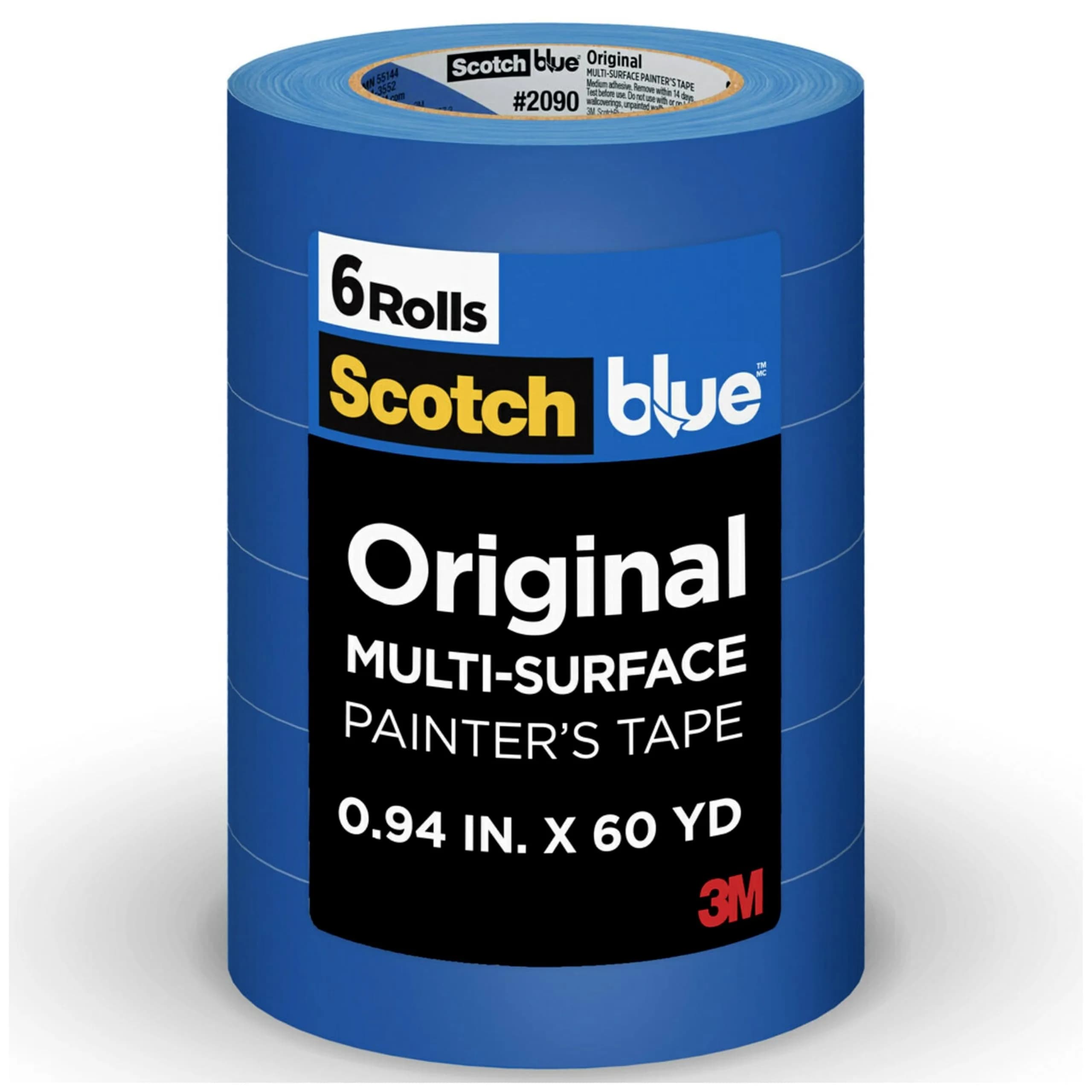 ScotchBlue Original Multi-Surface Painter's Tape 24mm (0.94 Inch) Wide, 6 Rolls | Clean Release Up to 14 Days - main product image
