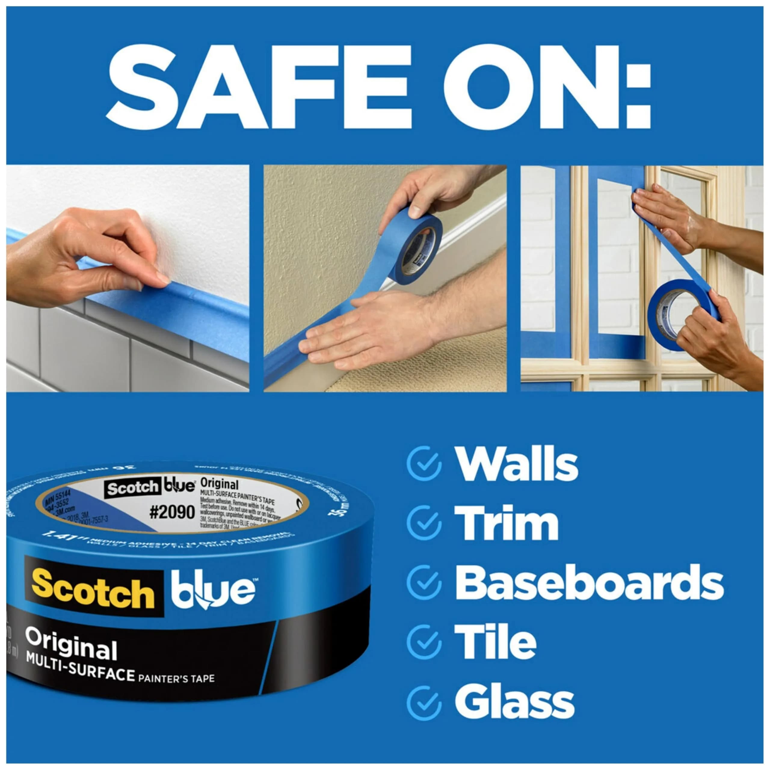 ScotchBlue Original Multi-Surface Painter's Tape 24mm (0.94 Inch) Wide, 6 Rolls | Clean Release Up to 14 Days - view 2