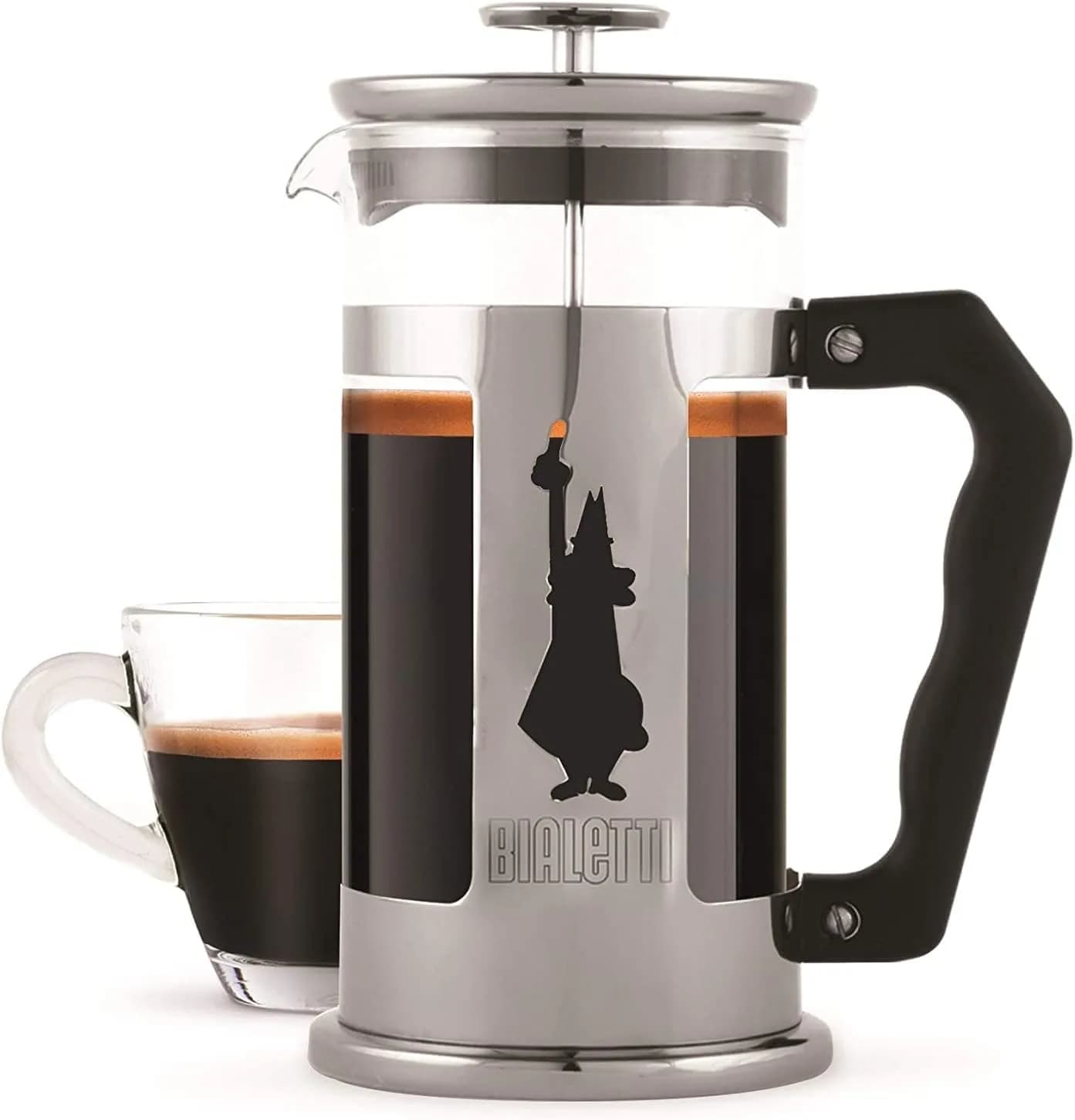 Bialetti Preziosa French Press Coffee Maker 1L (34oz) | Stainless Steel & Borosilicate Glass - main product image