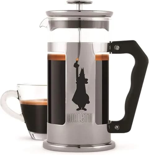 Bialetti Preziosa French Press Coffee Maker 1L (34oz) | Stainless Steel & Borosilicate Glass thumbnail 1