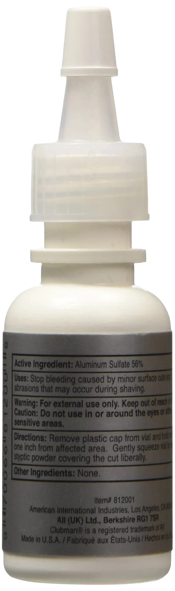 Clubman Nick Safe Styptic Powder 7 ml (0.25 oz) | Stops Bleeding Fast - view 2