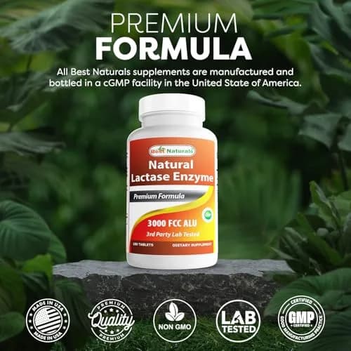 Best Naturals Lactase Enzyme Tablets 180 Count | Supports Dairy Digestion & Lactose Tolerance thumbnail 5
