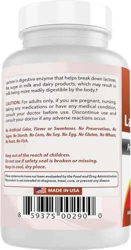 Best Naturals Lactase Enzyme Tablets 180 Count | Supports Dairy Digestion & Lactose Tolerance thumbnail 7