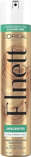 L'Oreal Paris Elnett Unscented Hairspray, Extra Strong Hold 312ml (11 oz) | Humidity Resistant Frizz Control — 11 Ounce