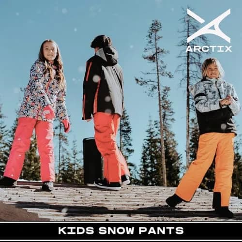 Arctix Kids Snow Pants with Reinforced Knees and Seat, Black, Medium | All-Weather Winter Gear for Boys in India thumbnail 2