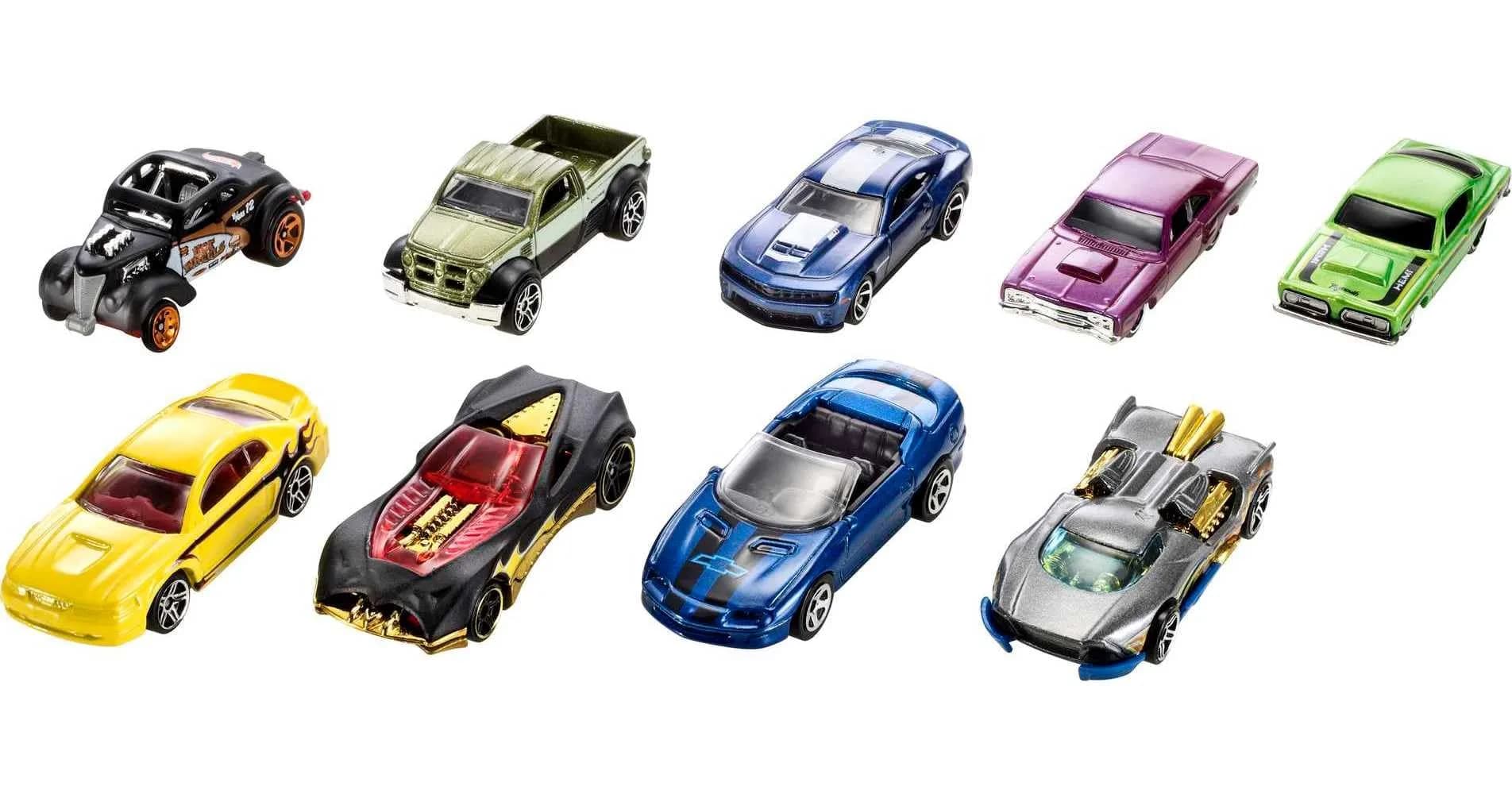 Hot Wheels Toy Cars 9-Pack | 1:64 Scale Vehicles with 1 Exclusive for Kids & Collectors — Multicolor