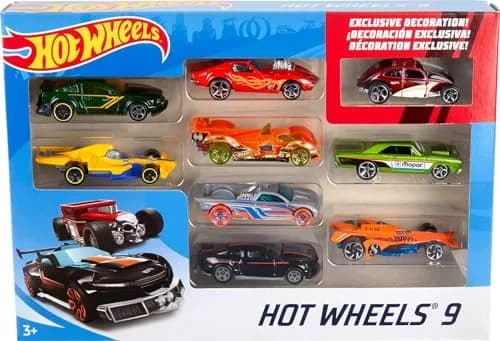 Hot Wheels Toy Cars 9-Pack | 1:64 Scale Vehicles with 1 Exclusive for Kids & Collectors thumbnail 5