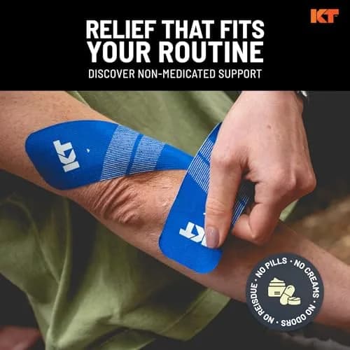 KT Tape Pro Synthetic Kinesiology Athletic Tape 20 Precut Strips 10" Stealth Beige | Supports Muscles & Joints thumbnail 5