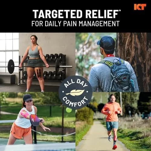 KT Tape Pro Synthetic Kinesiology Athletic Tape 20 Precut Strips 10" Stealth Beige | Supports Muscles & Joints thumbnail 2