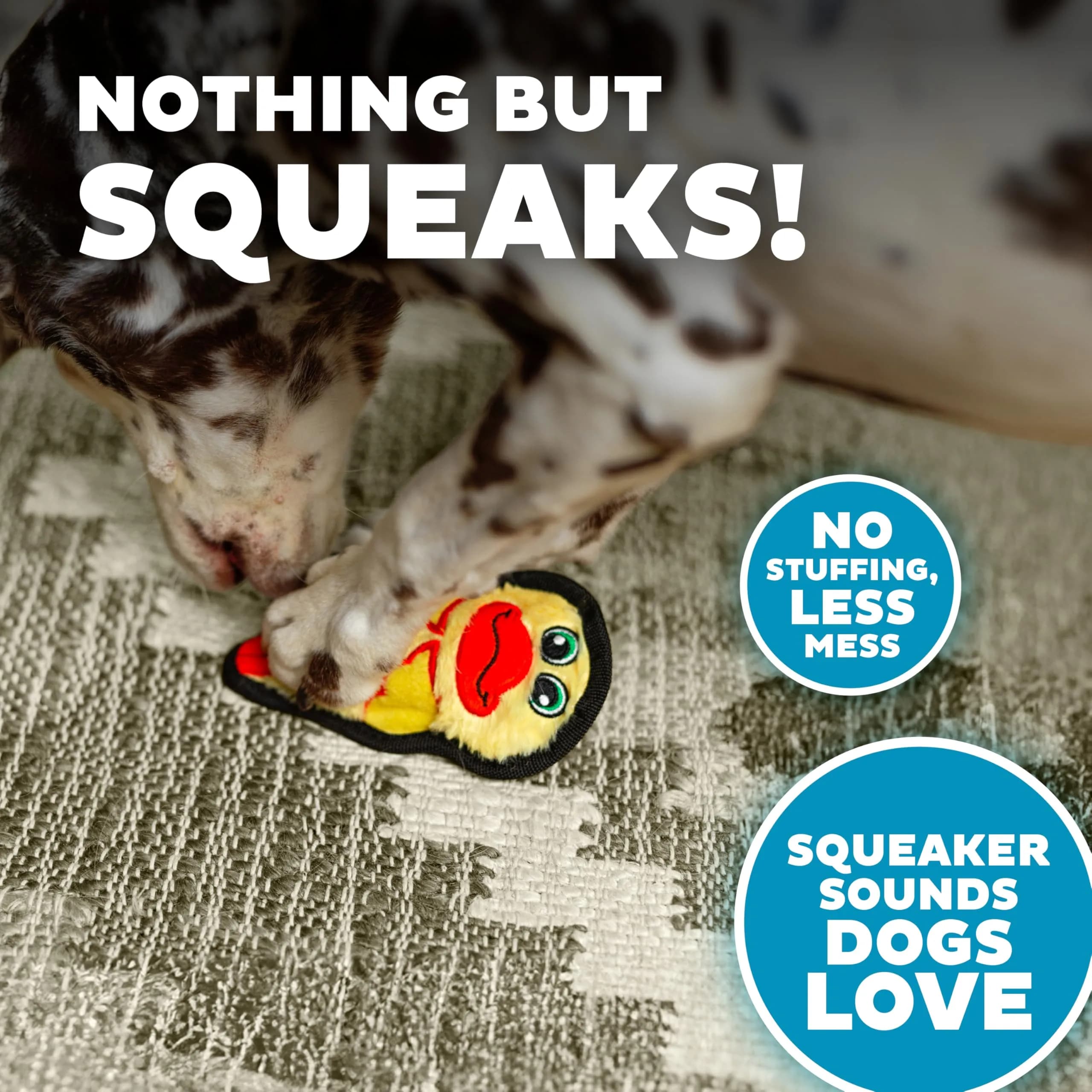 Outward Hound Durablez Minis Tough Chew Plush Squeaky Dog Toy Duck 15cm (6") | Stuffing-Free Interactive Play - view 4