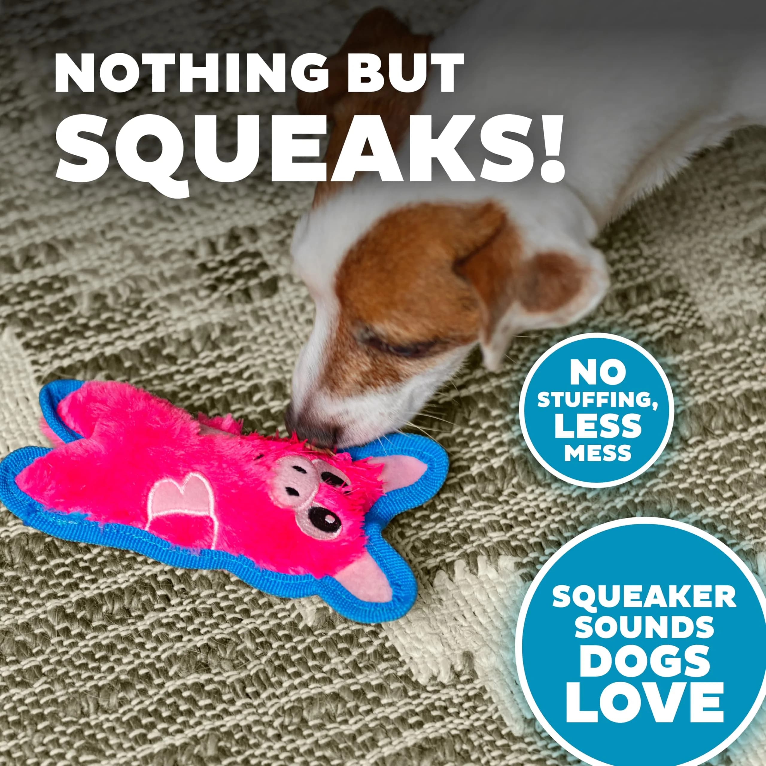 Outward Hound Durablez Minis Tough Chew Plush Squeaky Dog Toy Pig 17.3 cm (6.8") | Stuffing-Free Interactive Play - view 4