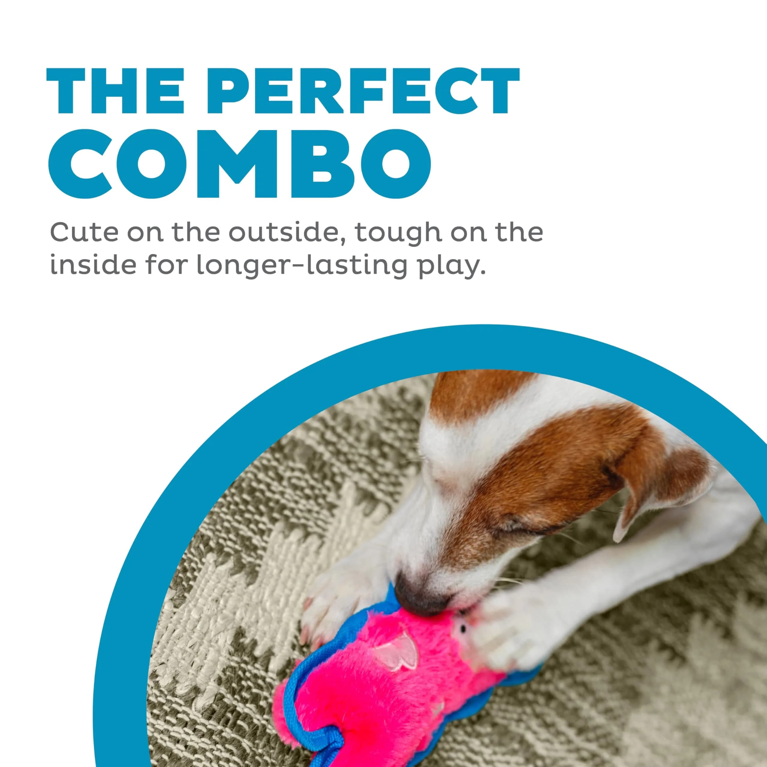 Outward Hound Durablez Minis Tough Chew Plush Squeaky Dog Toy Pig 17.3 cm (6.8") | Stuffing-Free Interactive Play - view 2