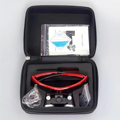 SMEDENT Dental Surgical Loupe 3.5X Working Distance 420mm Burgundy Sport Frame | Professional Magnifier for Dentists thumbnail 4